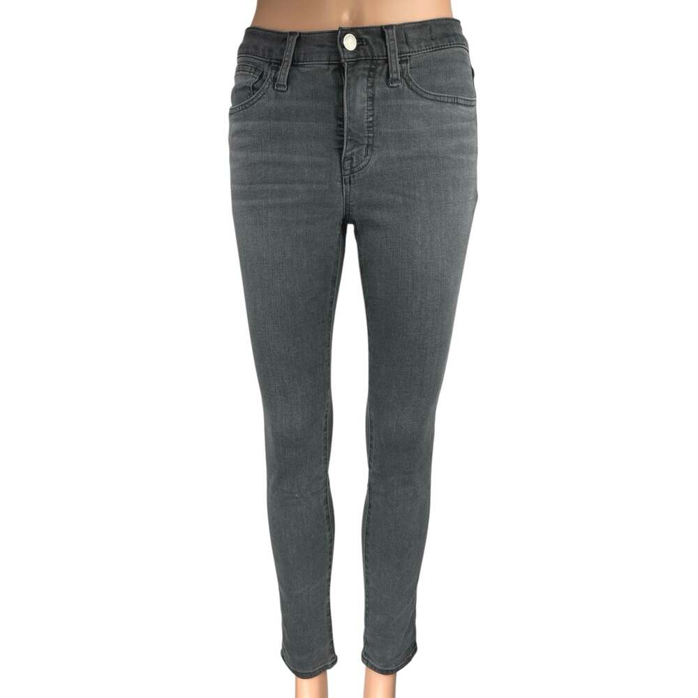 Madewell Roadtripper Women's Gray Black Skinny Mid Rise Denim Jeans Pants Sz 25